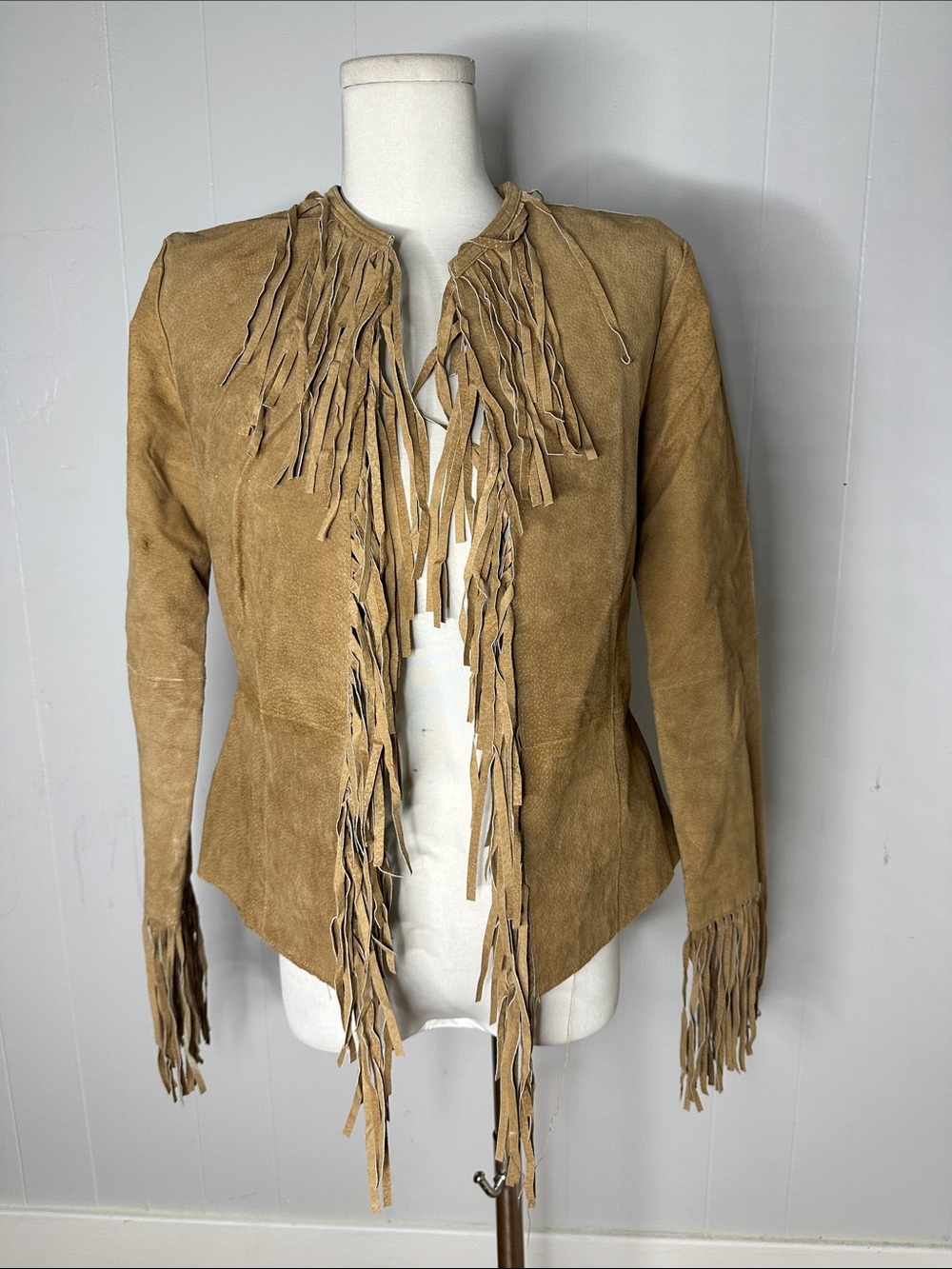 Vintage 90s Suede Western Fringe Boho Jacket